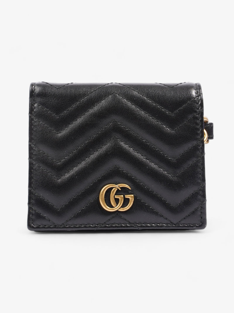  GG Marmont Card Case Black Matelasse Leather