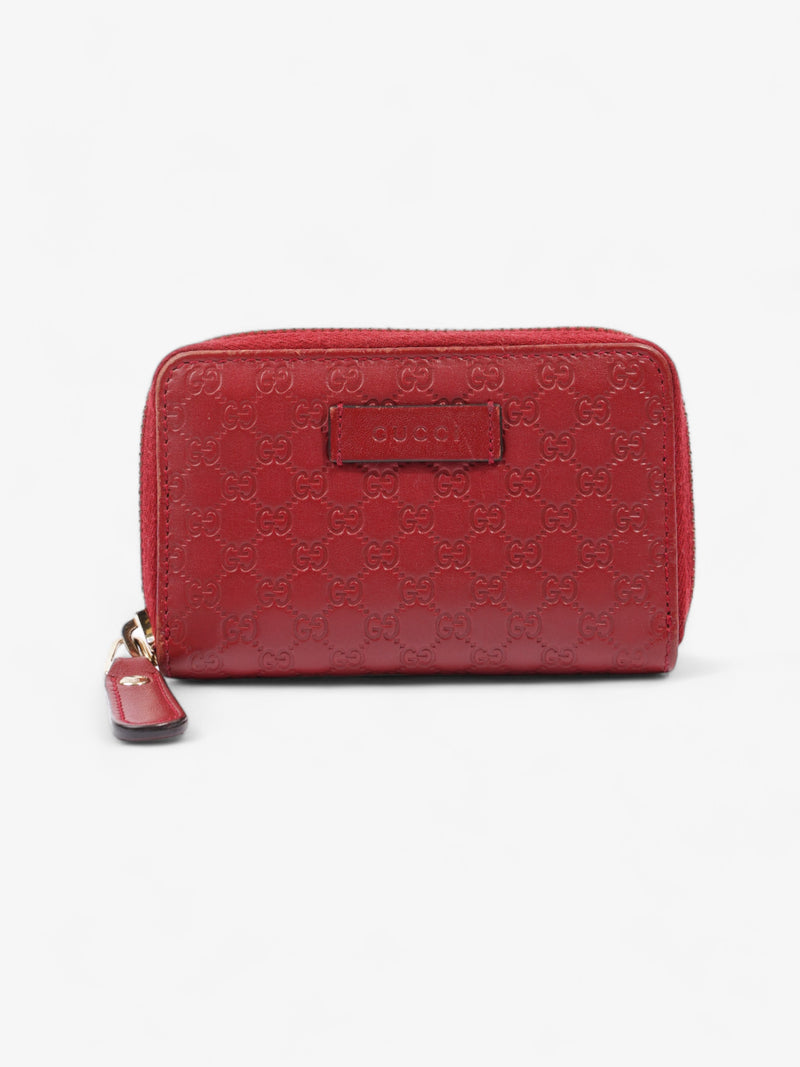  Gucci Micro Guccissima Compact Wallet Red Leather