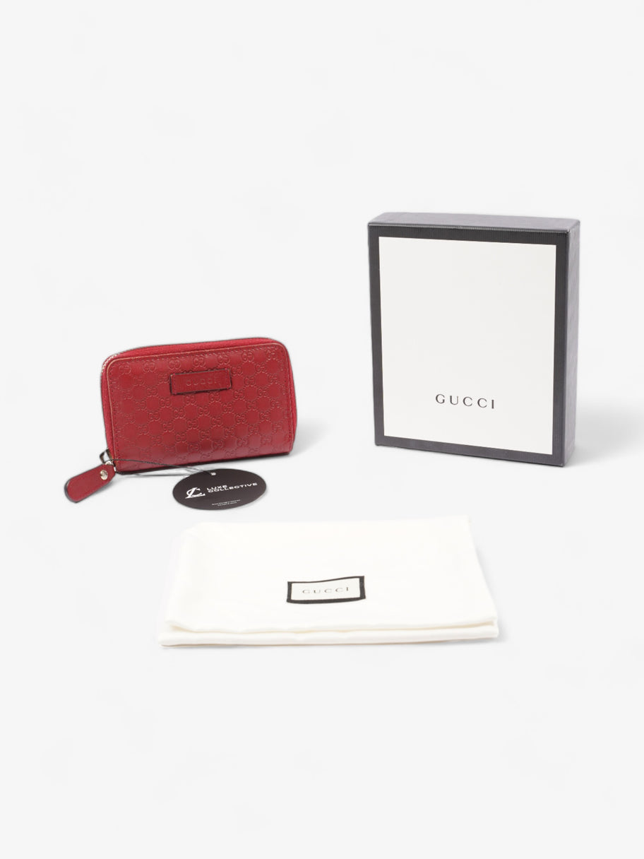 Micro Guccissima Compact Wallet Red Leather Image 6