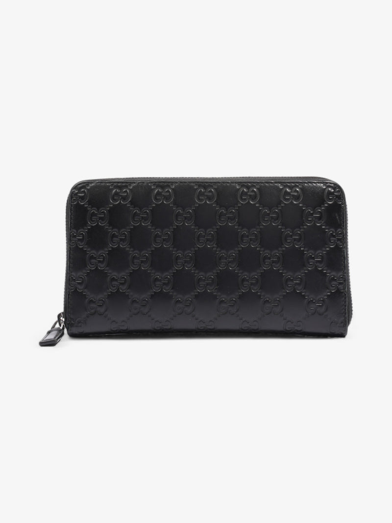  Gucci Guccissima Zip Around Wallet Black Leather