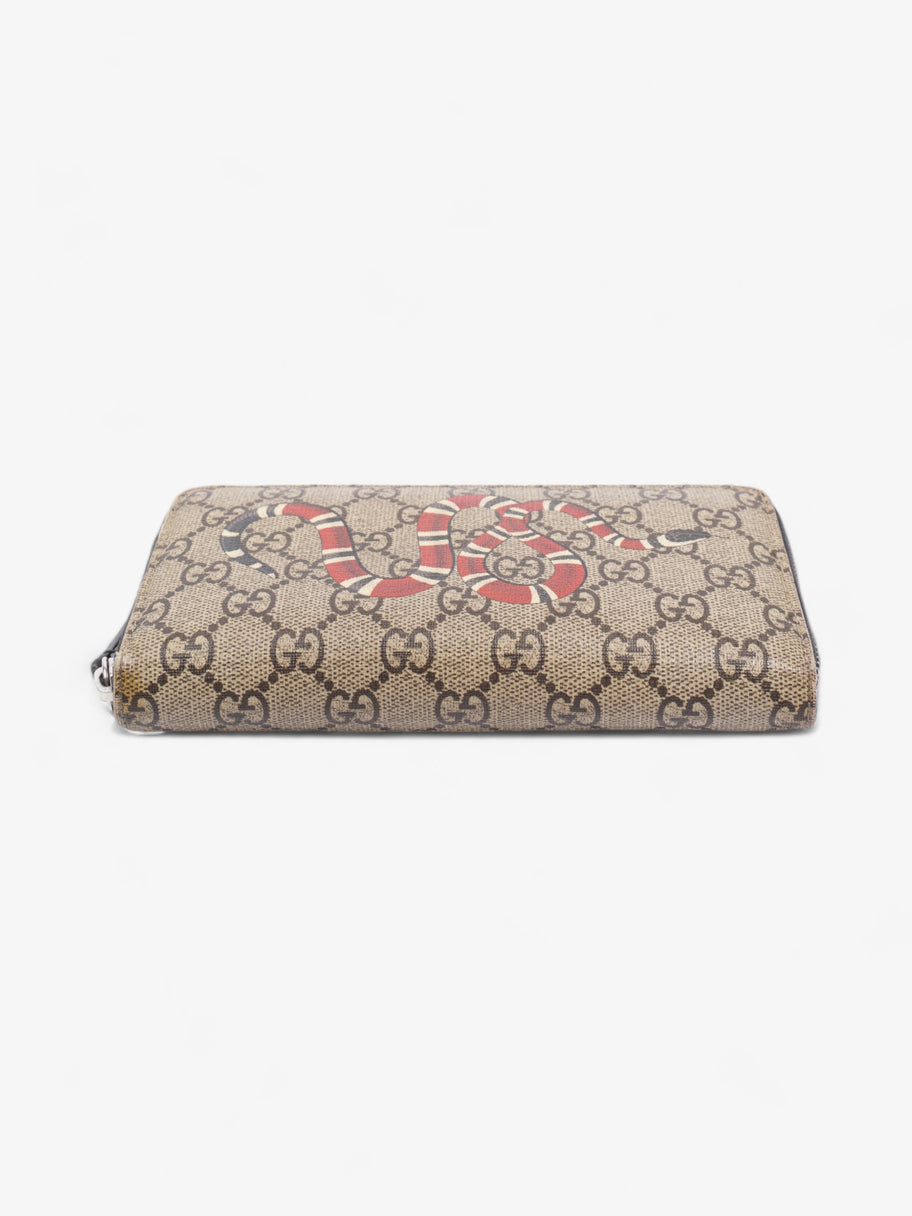 Snake Zip Around Wallet Beige And Ebony GG Supreme Coated Canvas Image 5