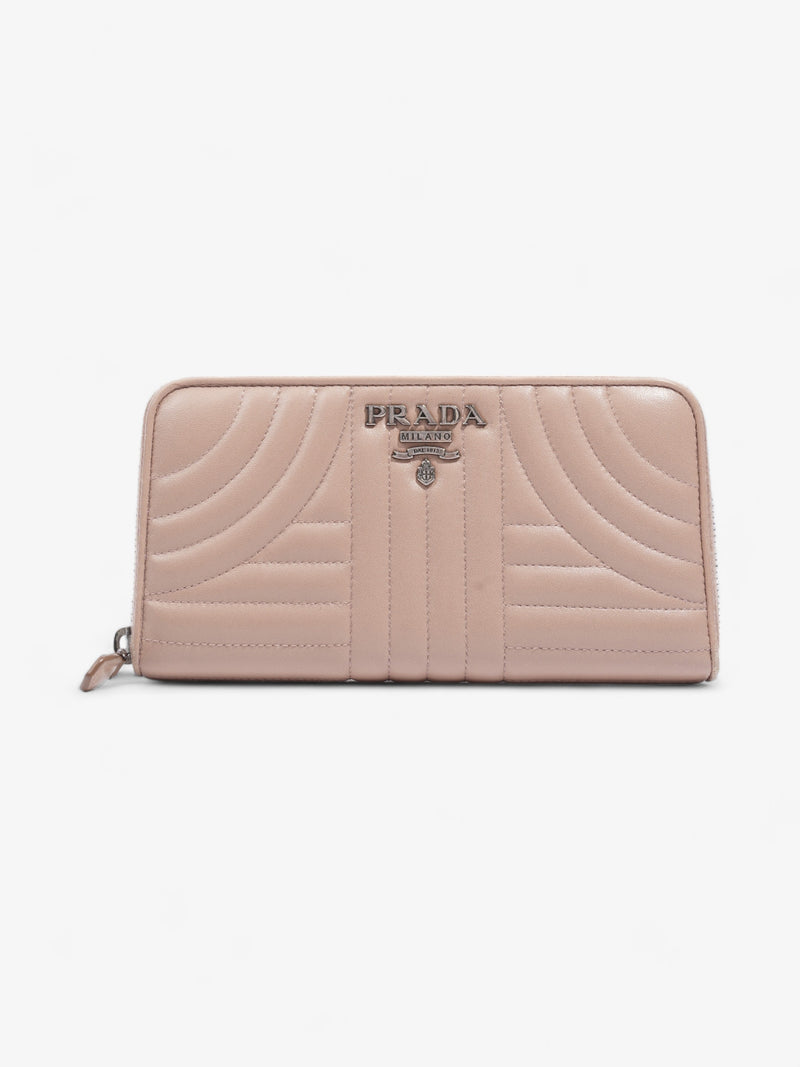  Nappa Leather Zip Round Wallet Nude Nappa Leather