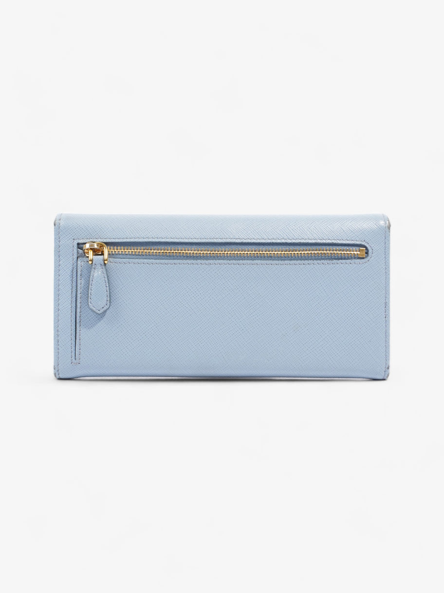 Prada blue saffiano wallet best sale