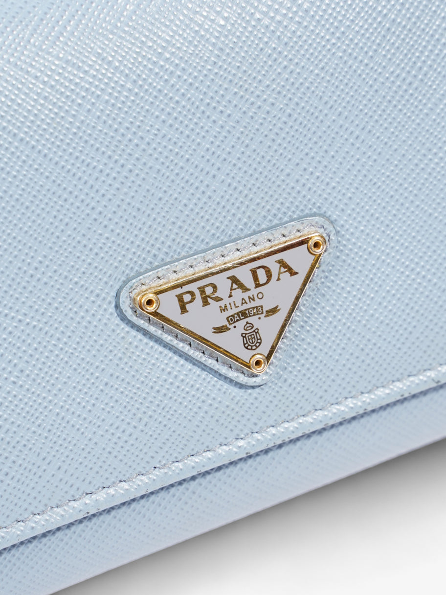 Prada Long Flap Wallet Light Blue Saffiano Leather Image 5