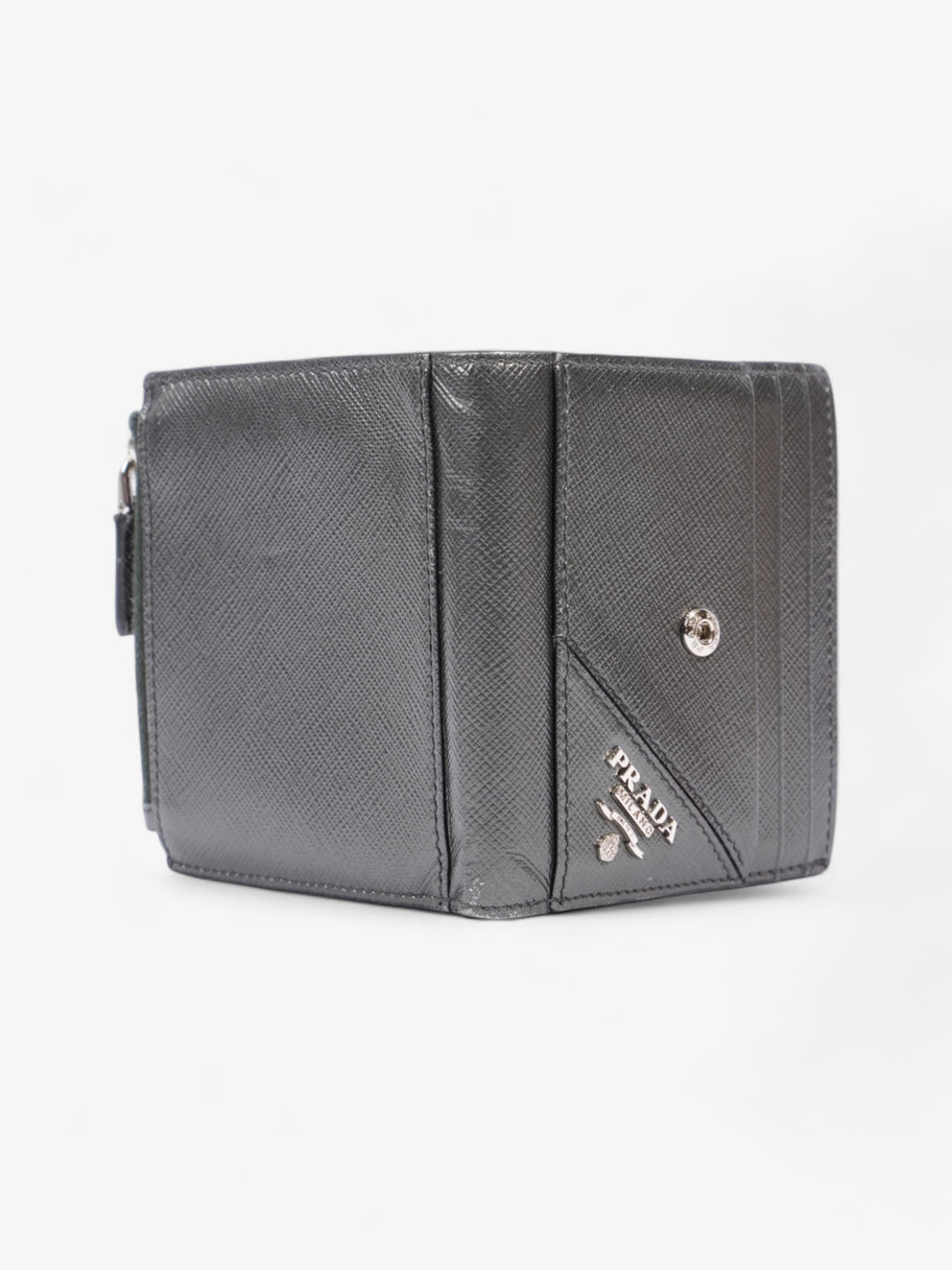 Prada Compact Wallet Grey Saffiano Leather Image 4