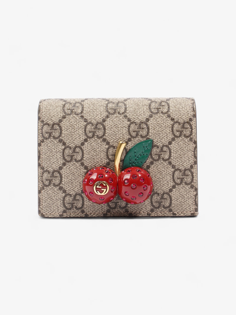  Gucci Cherry Compact Wallet Supreme Coated Canvas