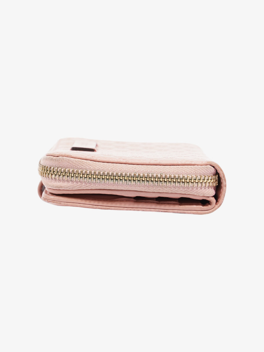 Gucci Micro Guccissima 449395 Leather Compact Wallet Pink   Ⓖ Engraving Pink Embossed Leather Image 3