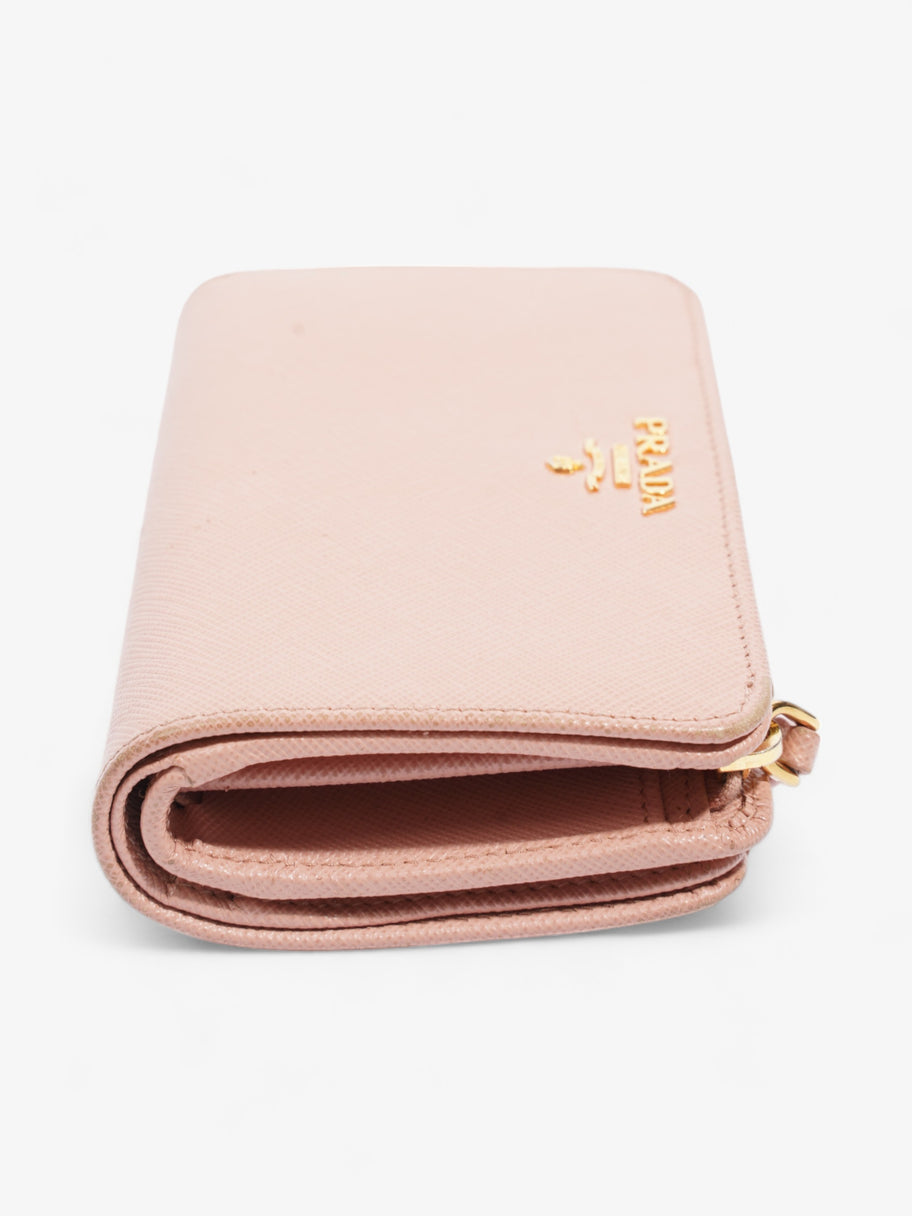 Compact Wallet Pink Saffiano Leather Image 3