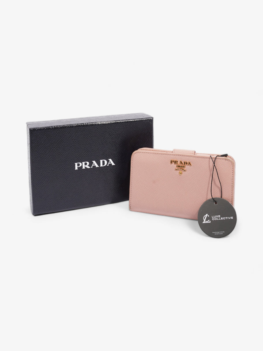 Compact Wallet Pink Saffiano Leather Image 8