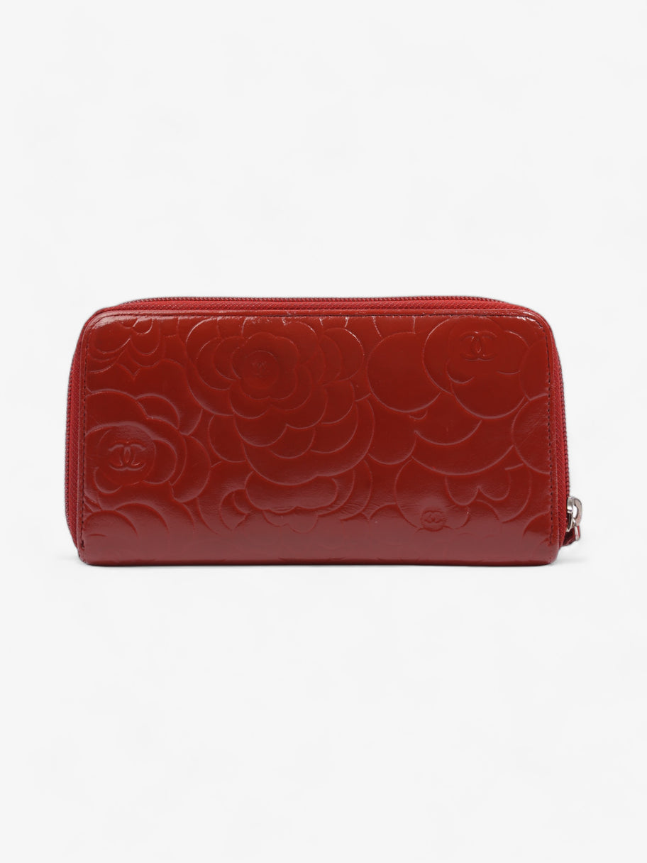 Camelia Zip Round Wallet Red Leather Image 2