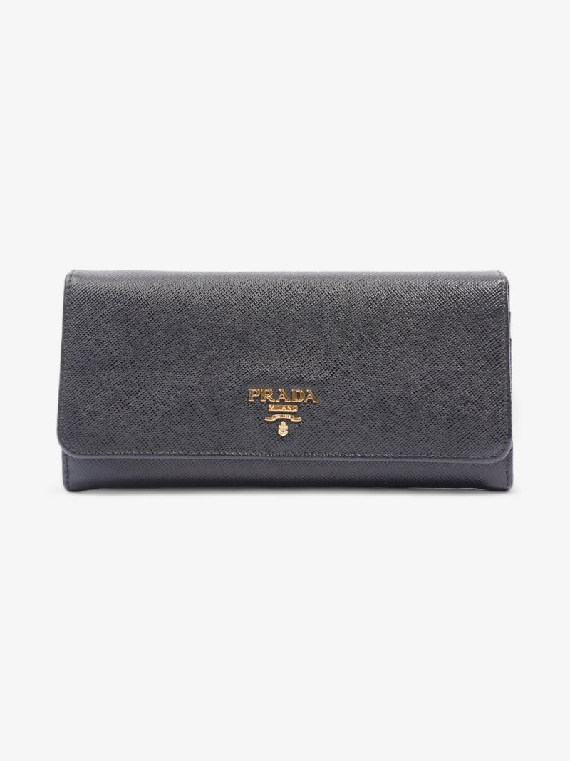  Continental Wallet Black Saffiano Leather