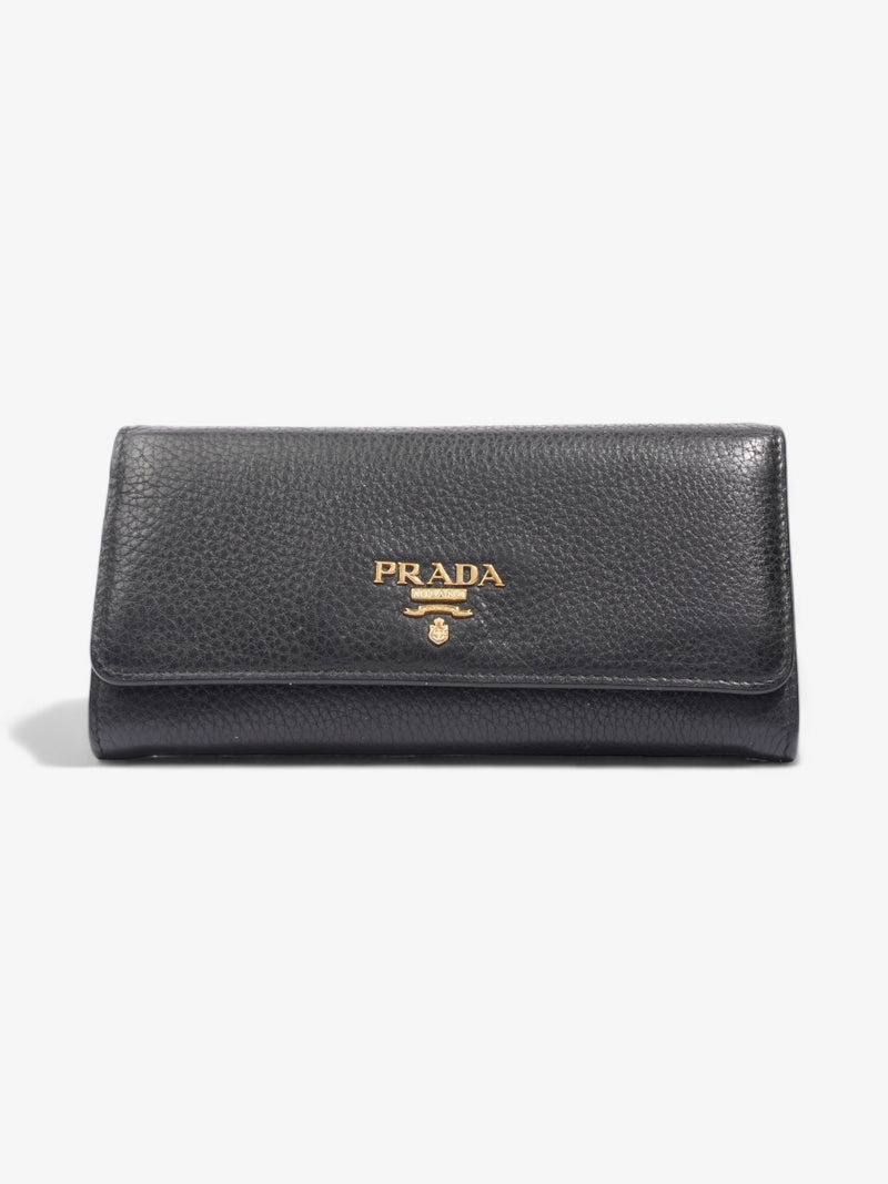  Long Wallet Black Saffiano Leather