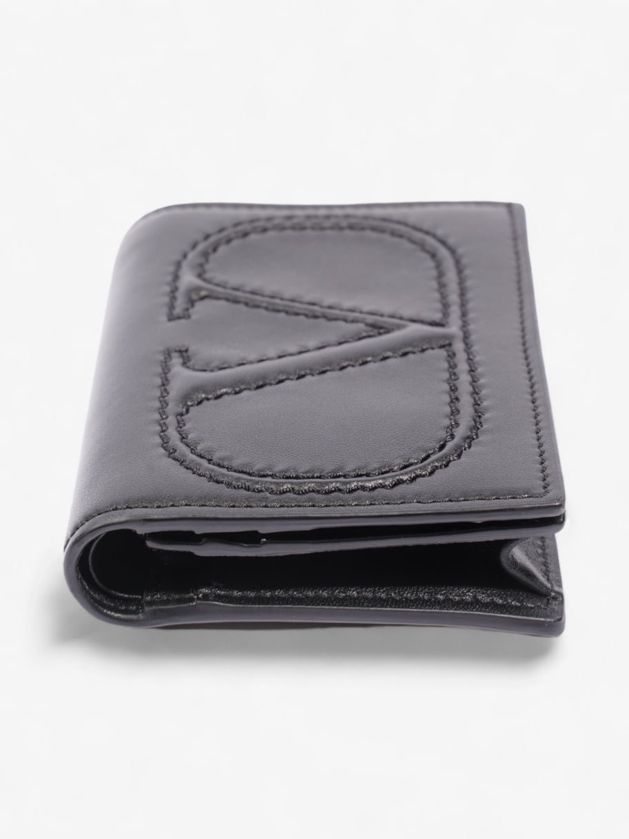 Valentino V Logo Compact Wallet Black Leather Image 4