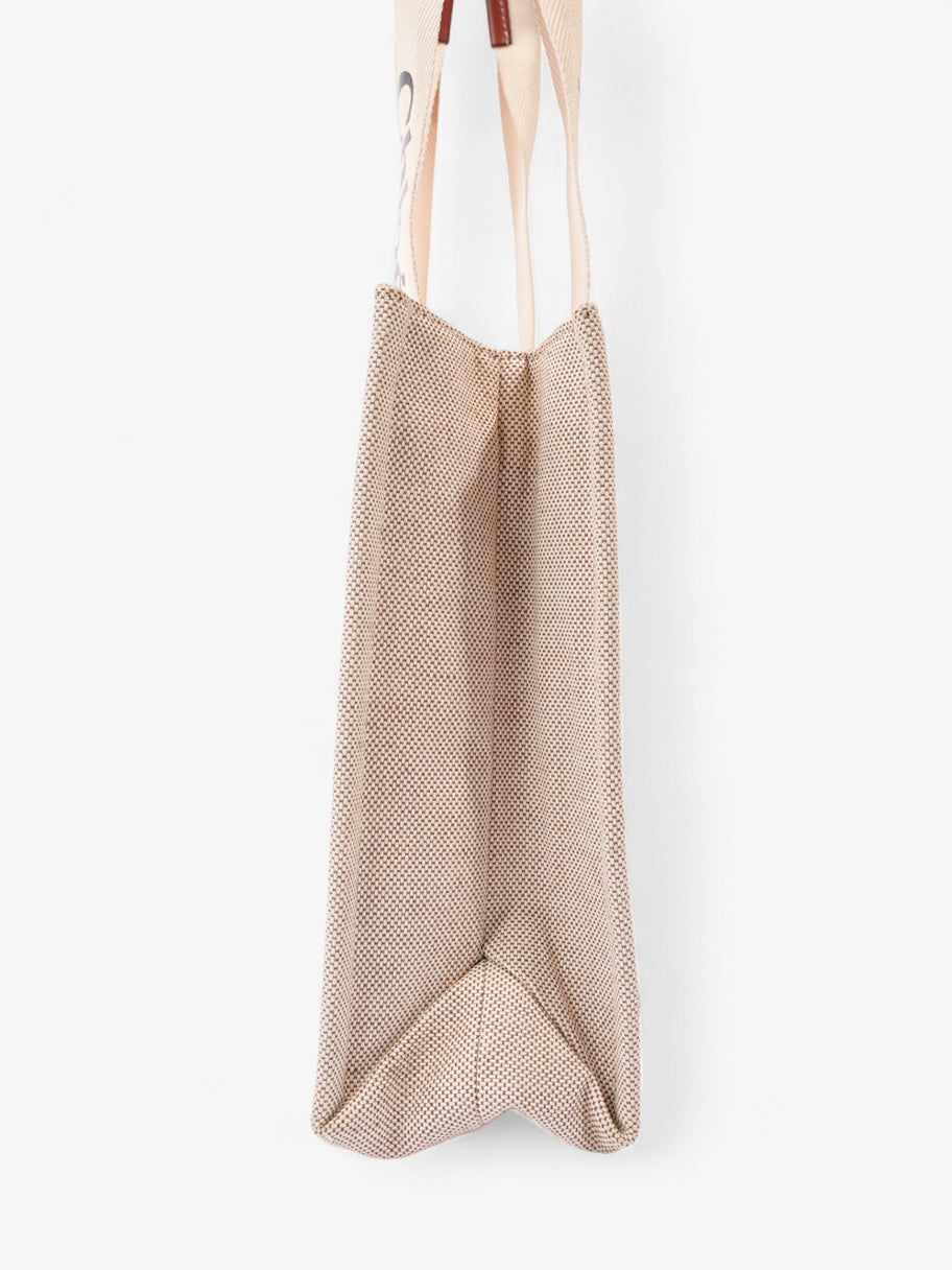 Chloe Woody Tote Beige Cotton Medium Image 5