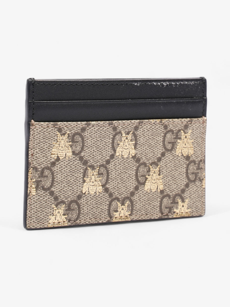 Gucci Bee Card Holder GG Supreme / Black / Gold Coated Canvas Image 3