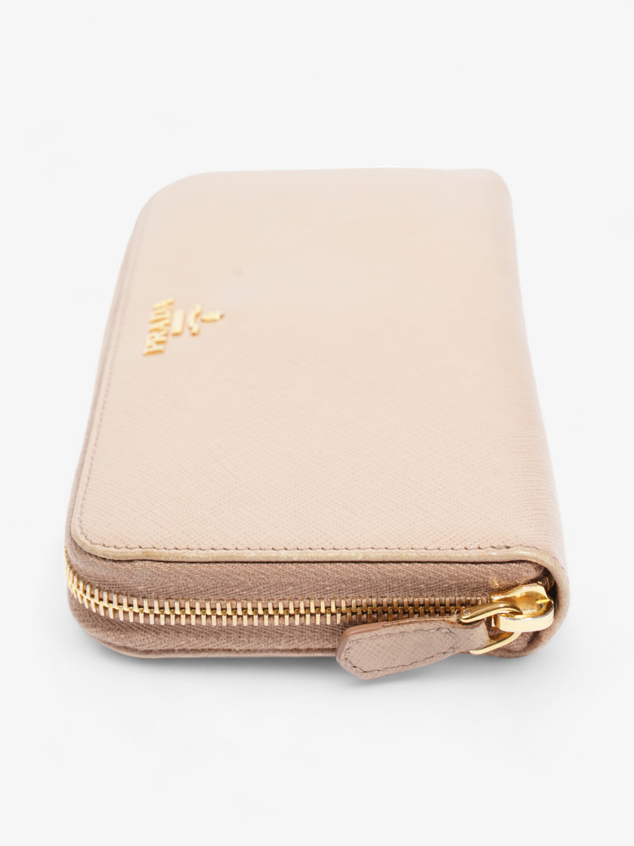 Prada Zip Around Wallet Beige Saffiano Leather Image 4