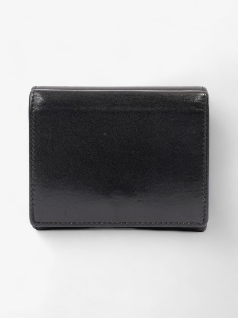  Saint Laurent Monogram Compact Wallet Black / Silver Leather