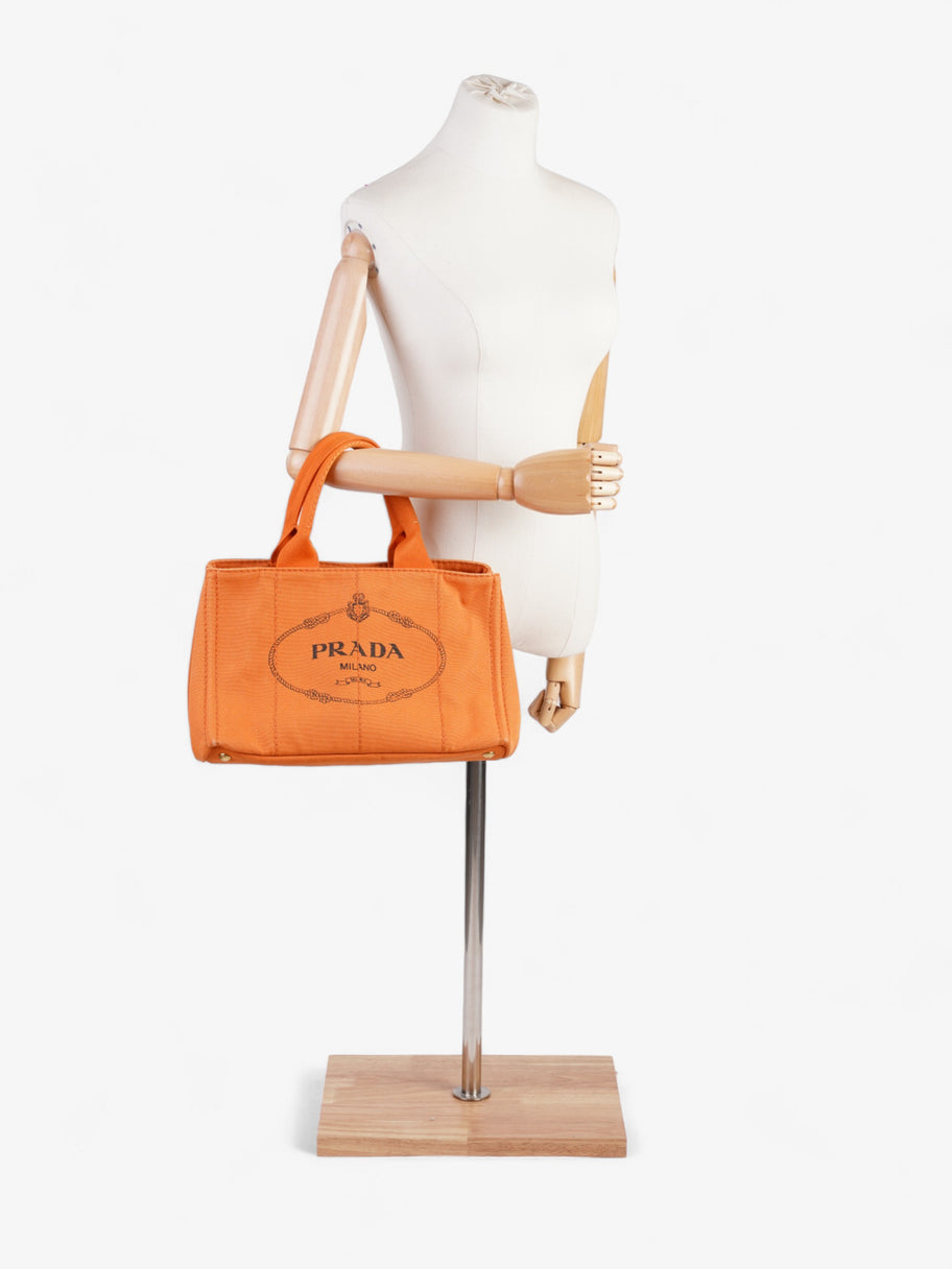 Prada Canapa Tote Orange Canvas Medium Luxe Collective