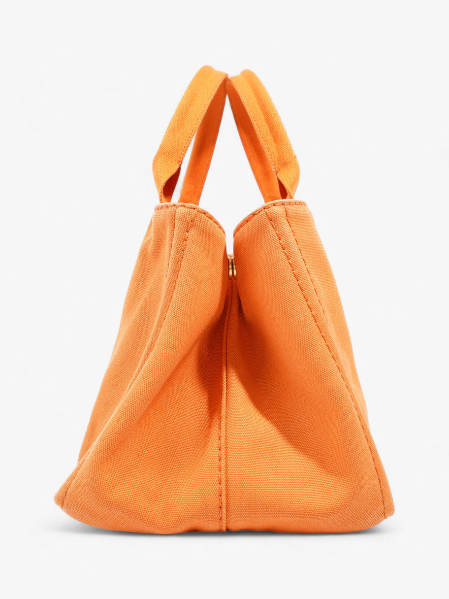 Prada Canapa Tote Orange Canvas Medium Image 3