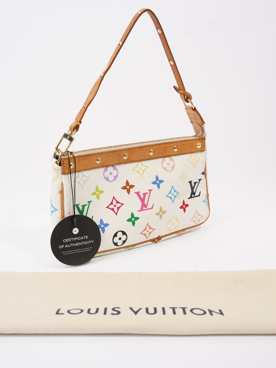 Louis vuitton pochette white multicolor sale