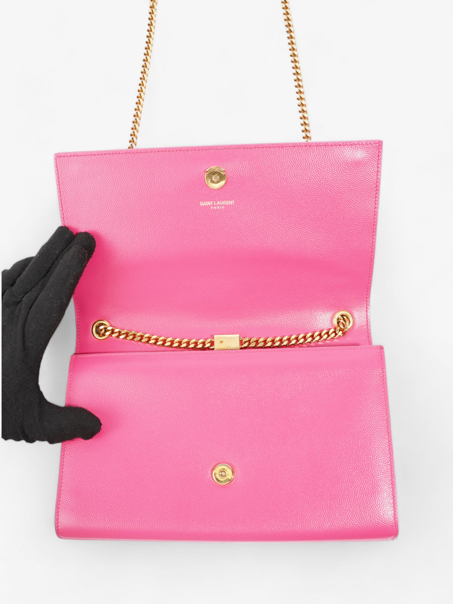 Saint Laurent Kate Neon Pink Grained Leather Image 7