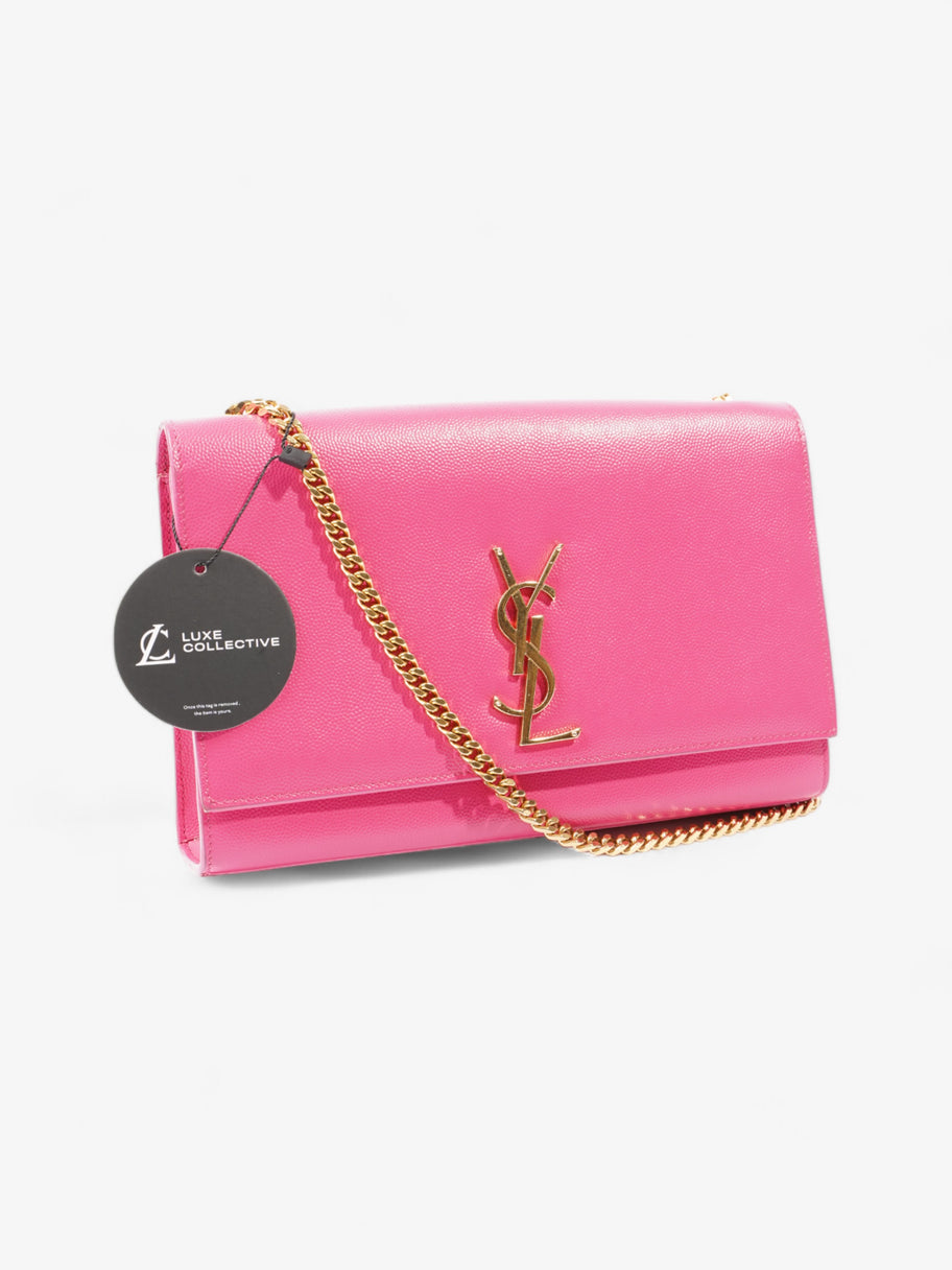 Saint Laurent Kate Neon Pink Grained Leather Image 9