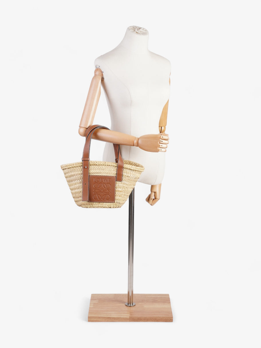 Loewe Basket Bag Brown Raffia Small Image 2