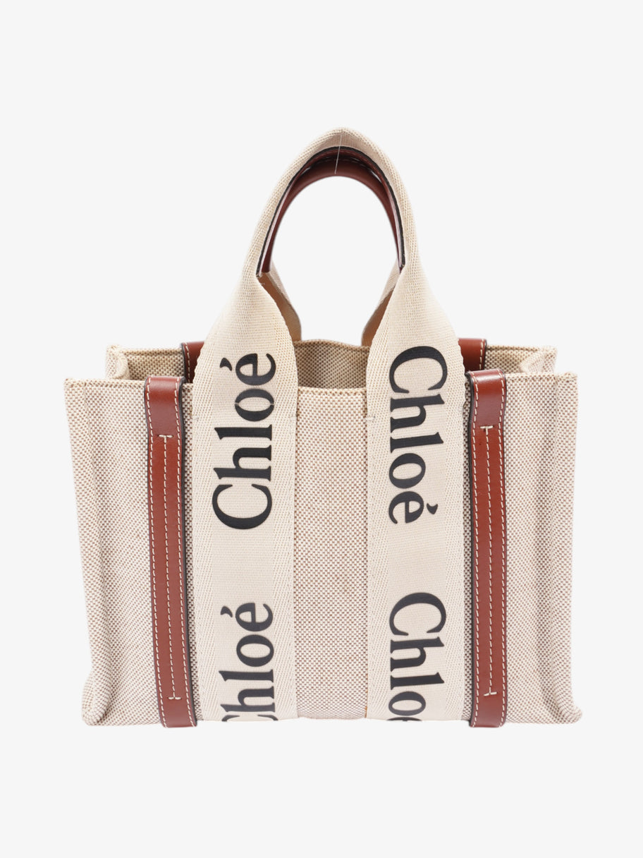 Chloe Woody Tote Beige Cotton Small Image 1