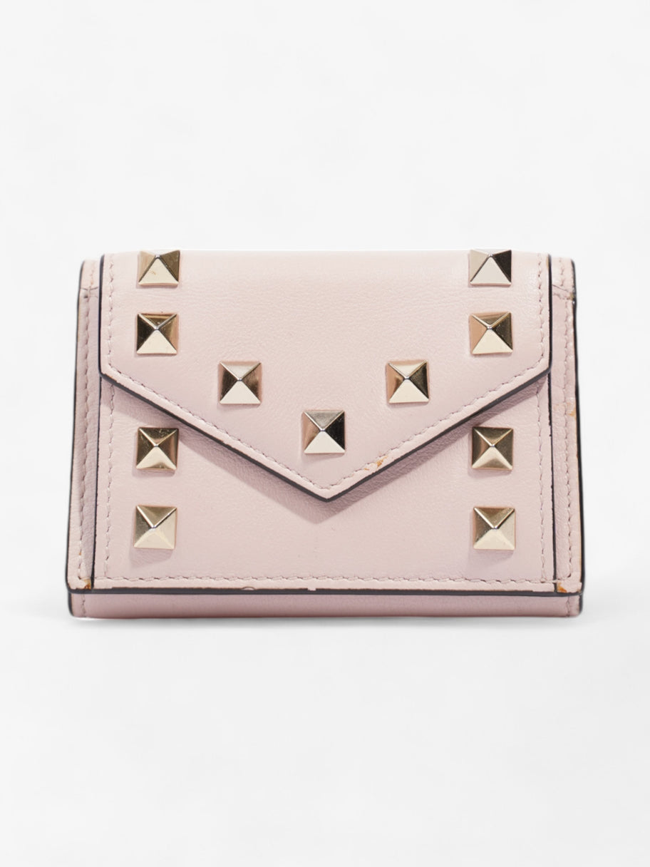 Valentino Rockstud Compact Wallet Pink / Gold Leather Image 1