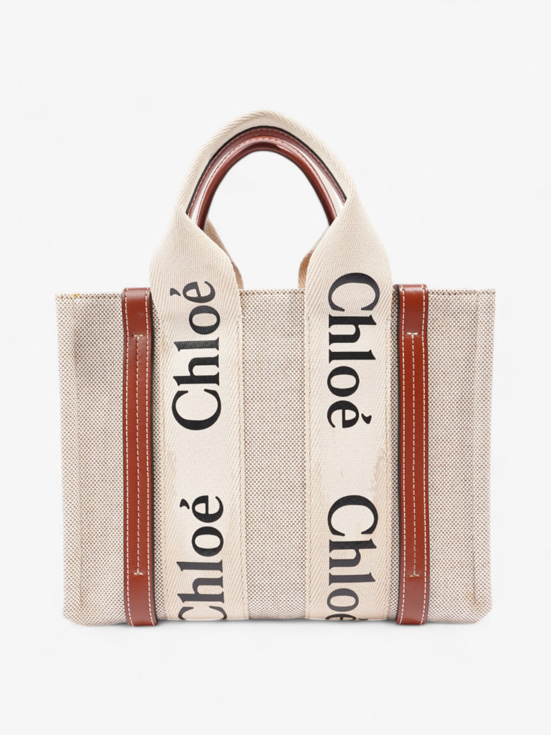  Chloe Woody Tote Beige Cotton Small