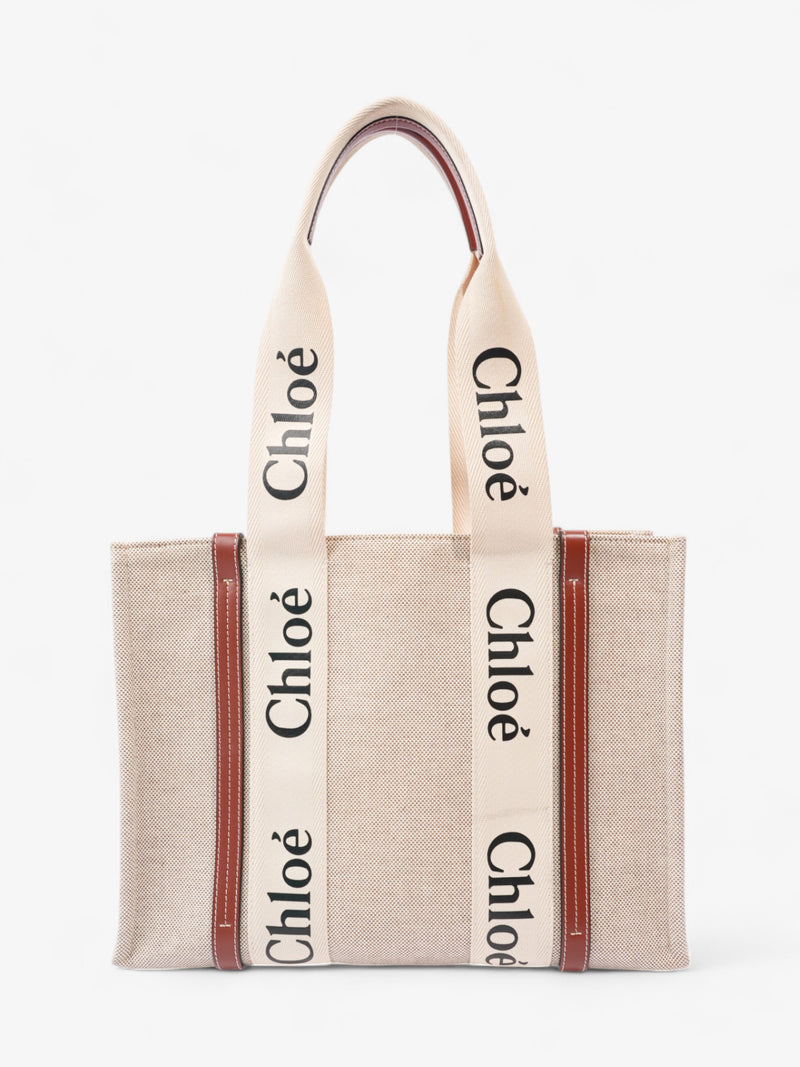  Chloe Woody Tote Beige Cotton Medium