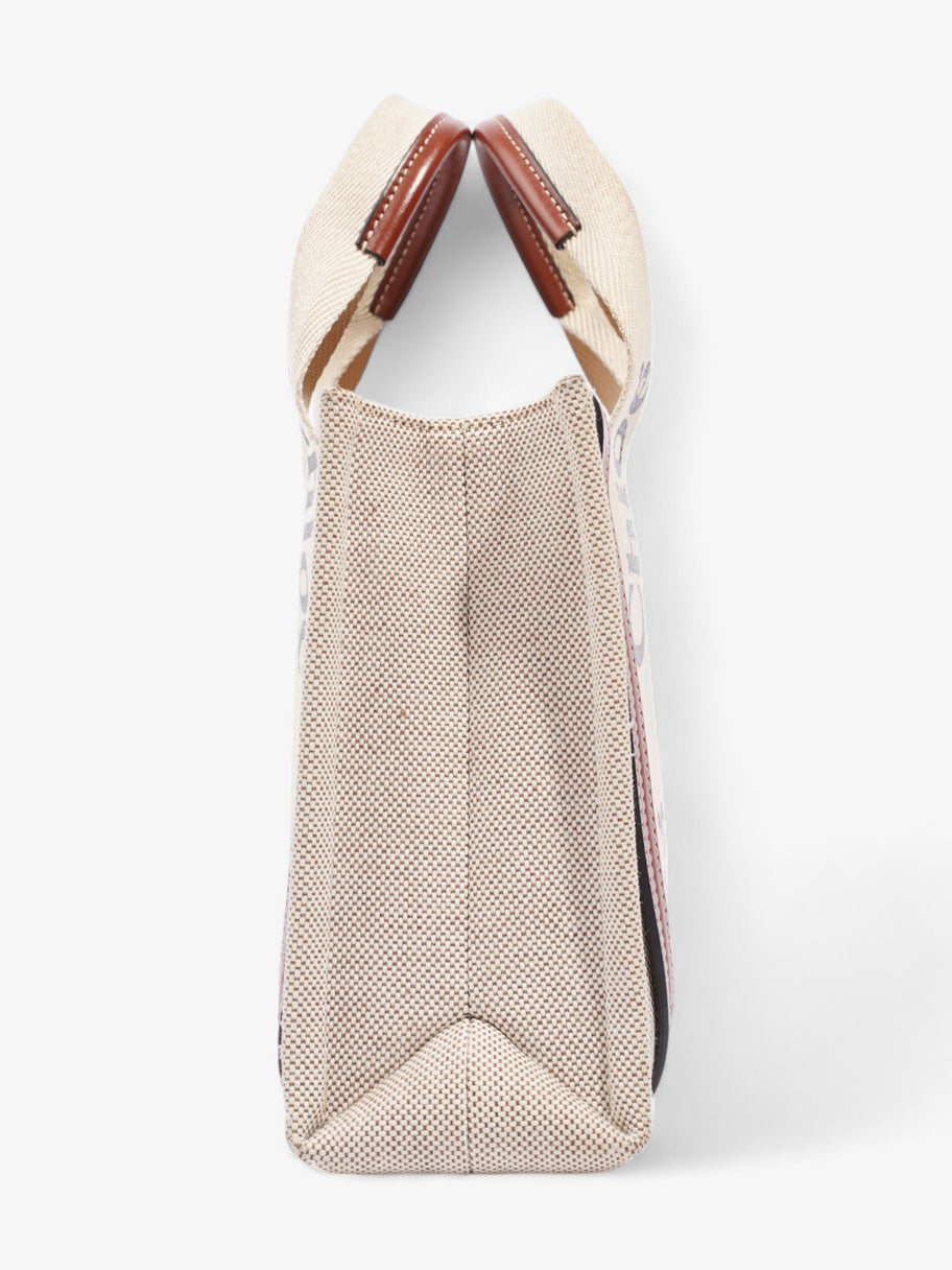 Chloe Woody Tote Beige / Brown Canvas Small Image 5