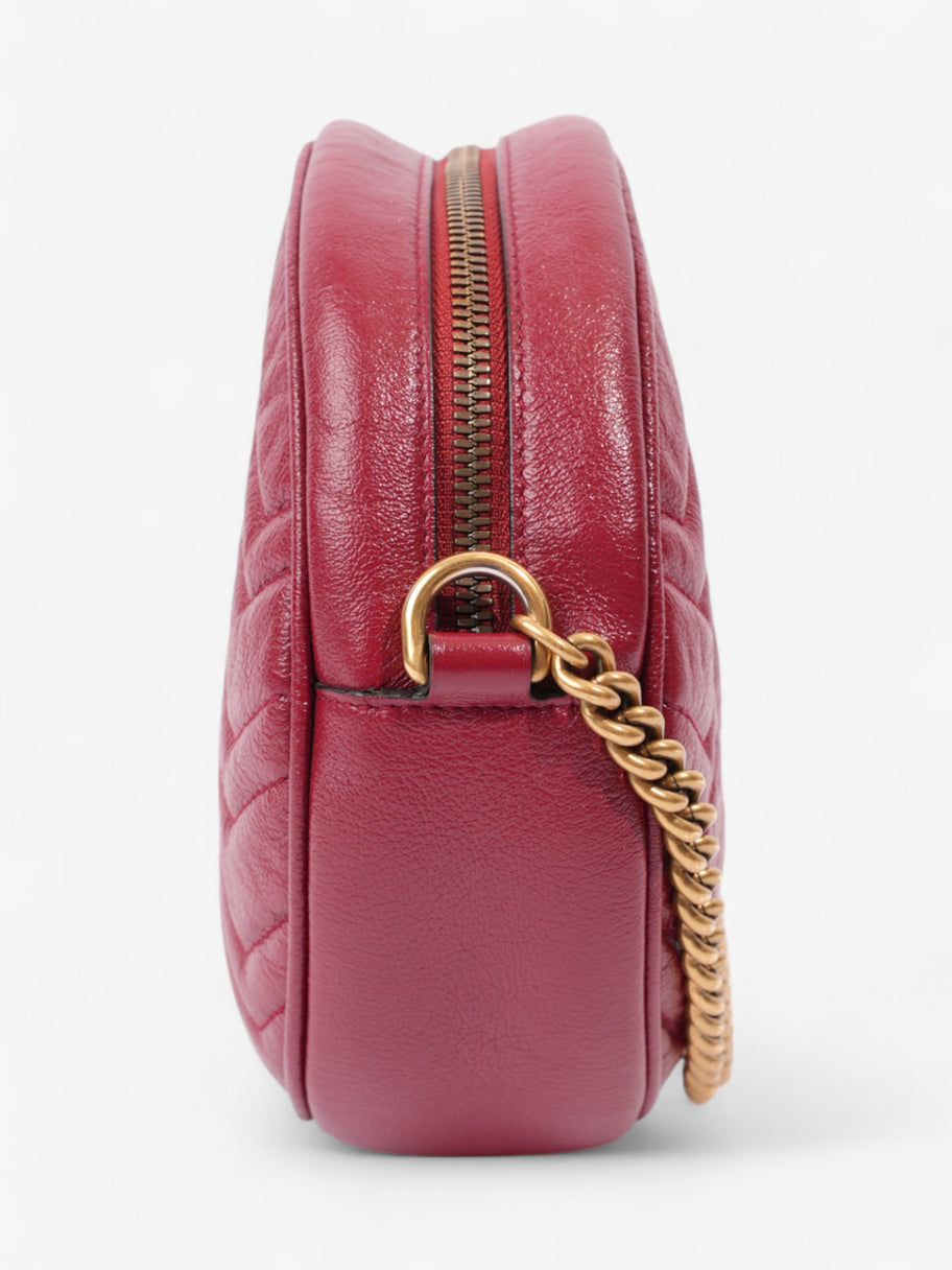 Gucci Marmont Round Bag Red Matelasse Leather Image 3