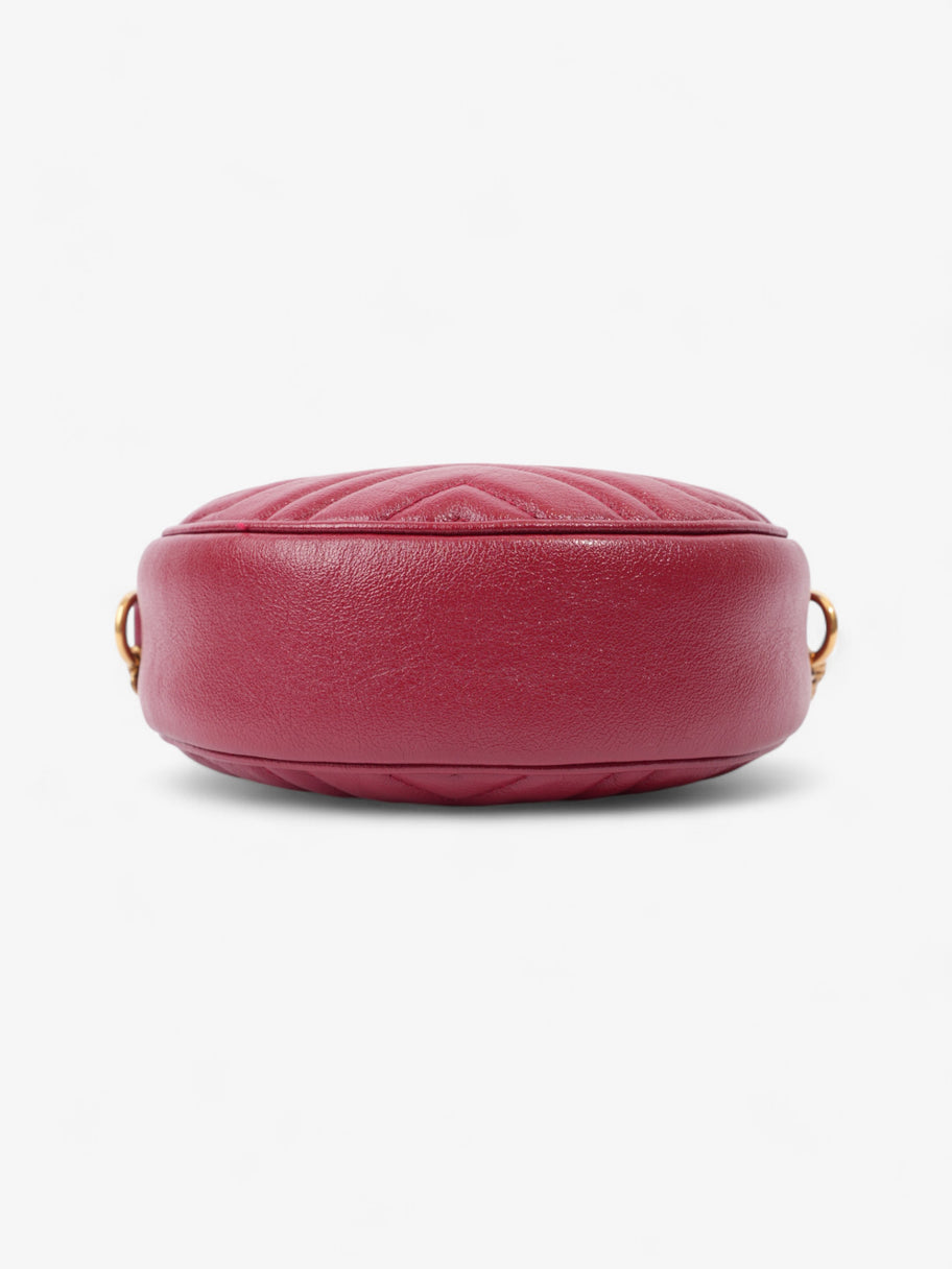 Gucci Marmont Round Bag Red Matelasse Leather Image 6