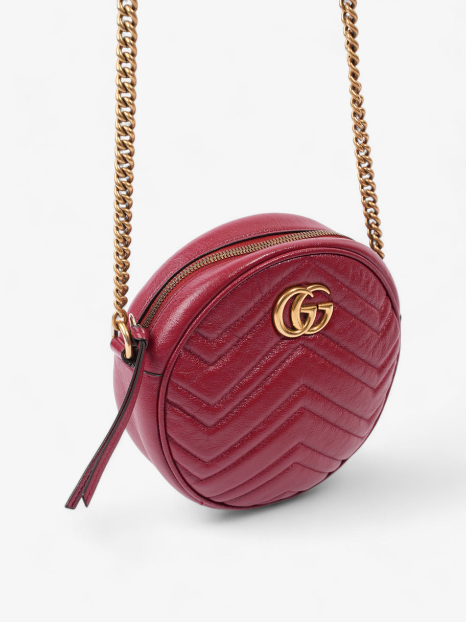 Gucci Marmont Round Bag Red Matelasse Leather Image 7