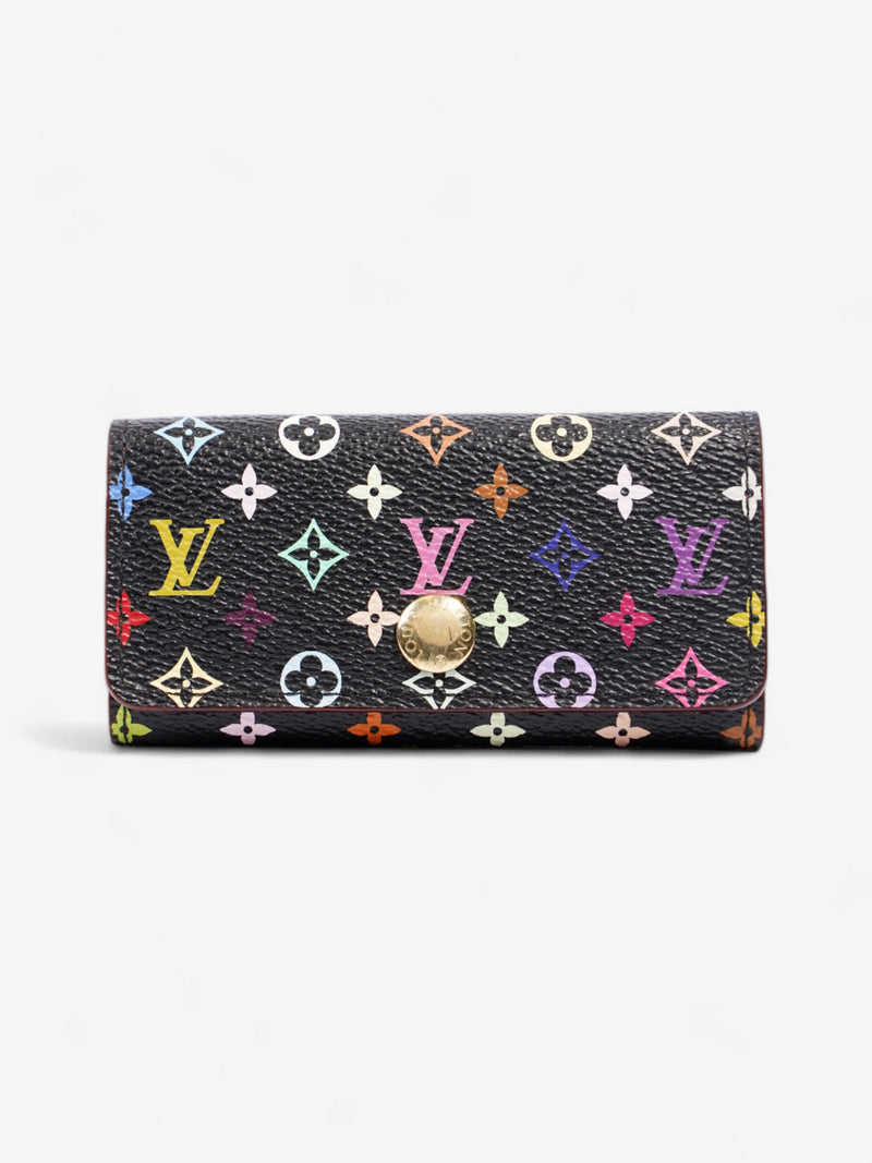  Louis Vuitton Murakami Multicles 4 Key Case Holder Black / Multicolour Coated Canvas