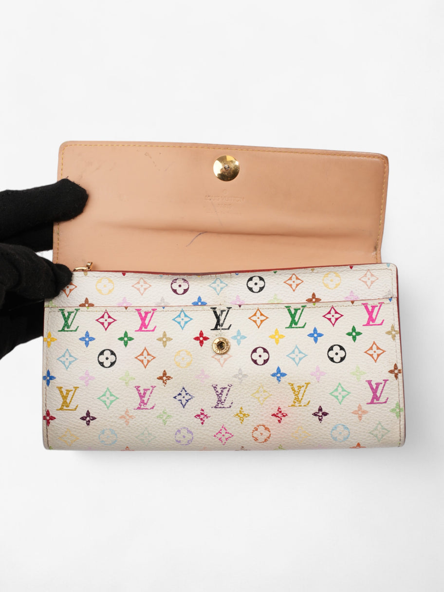 Louis Vuitton Sarah Wallet White / Multicolour Coated Canvas Image 7