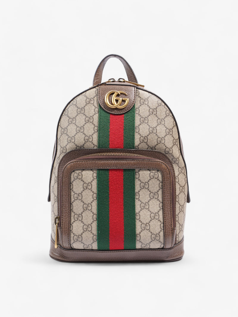  Gucci Ophidia Backpack Supreme / Green Coated Canvas Small