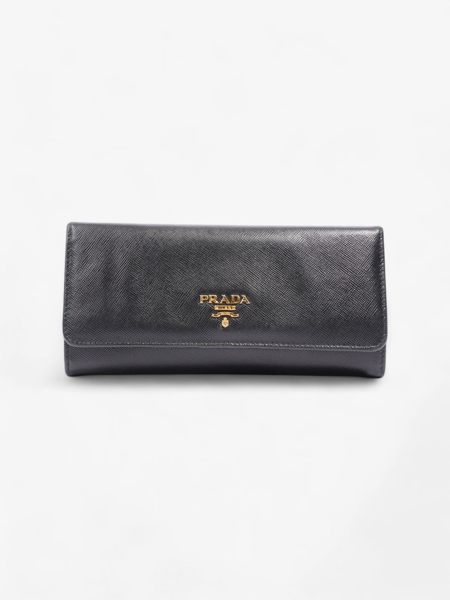 Prada Long Wallet Black Saffiano Leather Image 1