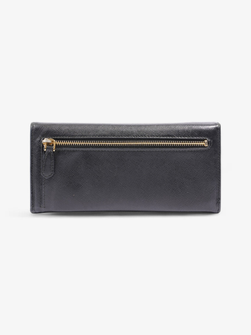  Prada Long Wallet Black Saffiano Leather