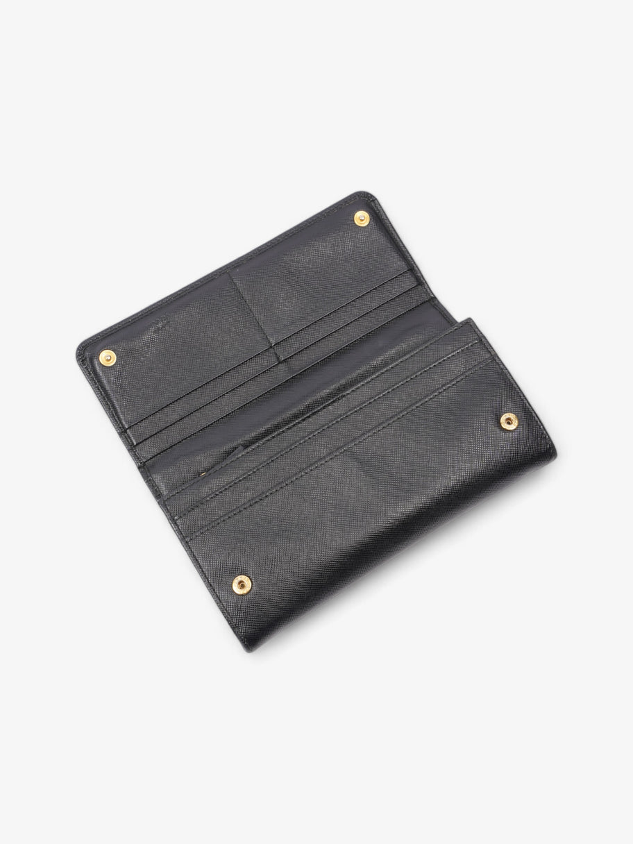 Prada Long Wallet Black Saffiano Leather Image 10