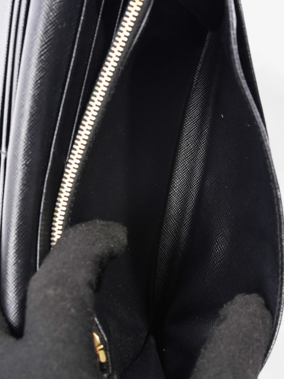 Prada Long Wallet Black Saffiano Leather Image 5