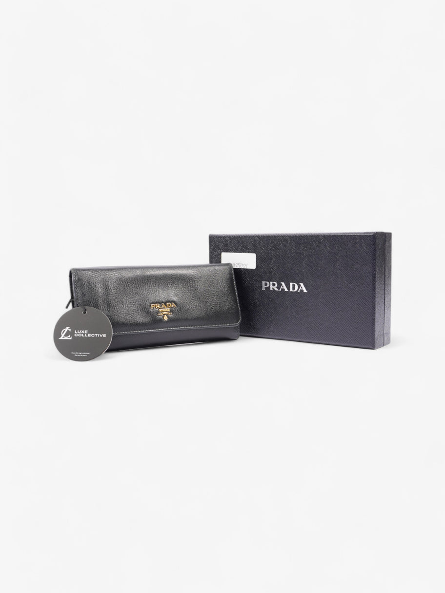 Prada Long Wallet Black Saffiano Leather Image 14