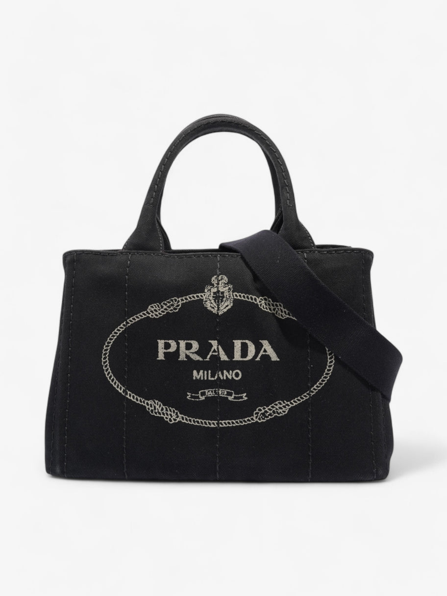 Prada Canapa 2 Way Handbag Black Cotton Image 1