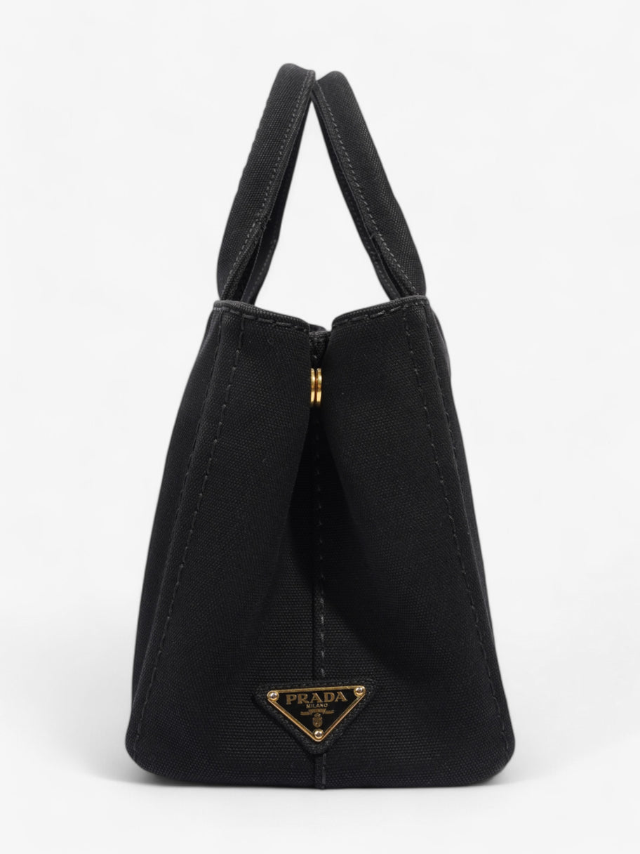 Prada Canapa 2 Way Handbag Black Cotton Image 5