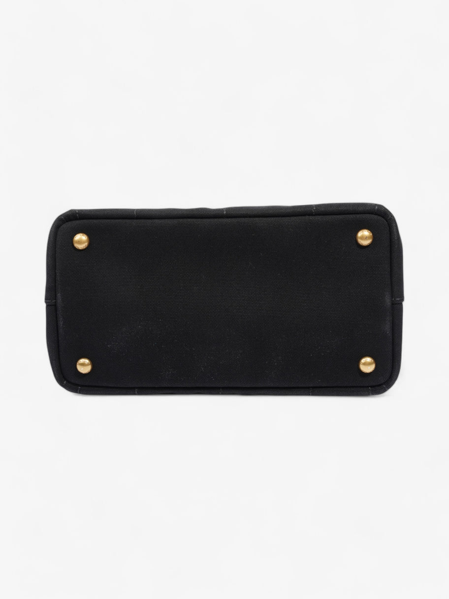 Prada Canapa 2 Way Handbag Black Cotton Image 6