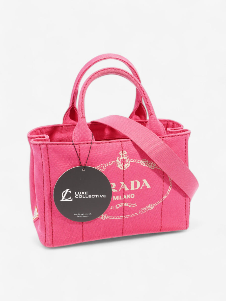 Prada Canapa 2 Way Handbag Pink Cotton Image 9