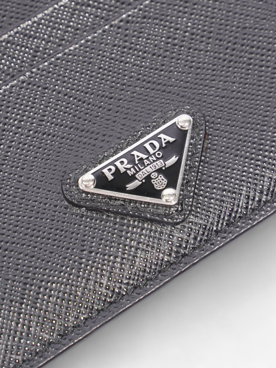 Prada Card Case Holder Black Saffiano Leather Image 3