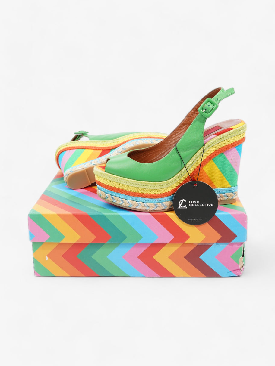 Rainbow Platform Wedges 110 Green / Multicolour  Leather EU 36 UK 3 Image 10