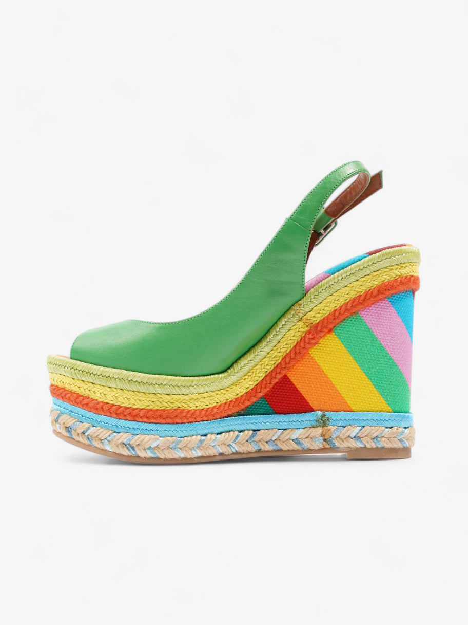 Rainbow Platform Wedges 110 Green / Multicolour  Leather EU 36 UK 3 Image 3